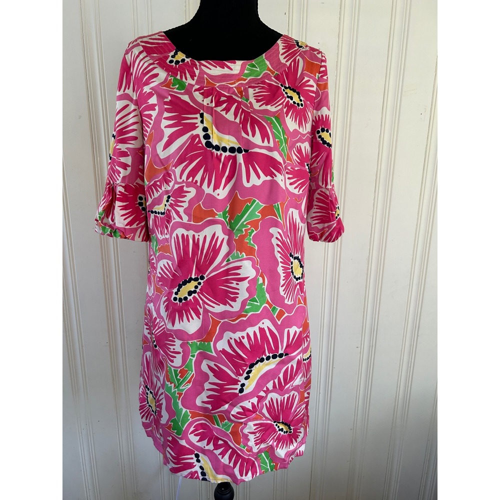 Lilly Pulitzer 100% Silk Sz 6 Dasha Short Dress Ruffle Resort Preppy Bright Luxe